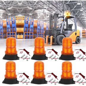 ONERAY [Upgrade 30 LED Strobe Light with extension cable, DC10-110V Amber Emergency Warning Flashing Safety Strobe Beacon Light for Vehicle Forklift Truck Tractor Golf Carts UTV Car Bus and More