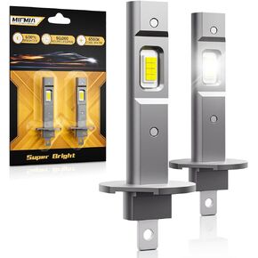 H1 LED لمبة ، 800 ٪ أكثر إشراقا 1: 1 الحجم الصغير ، لا محول يتطلب غير قطبي 6000K أبيض بارد ، قابس وتشغيل IP68 مقاوم للماء ، حزمة من 2 ، أضواء داخلية قبة خريطة الأضواء لوحة ترخيص الباب