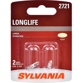 SYLVANIA - 2721 Long Life Miniature - Bulb, Ideal for Interior Lighting – Courtesy, Ash Tray and More. (Contains 2 Bulbs)