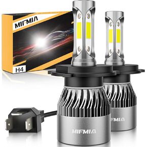 H4 LED لمبة ، 40000LM 800 ٪ أكثر إشراقا ، النسخ الاحتياطي HB2 9003 المصباح LED 6000K أبيض بارد ، قابس والتشغيل بديل مقاوم للماء ، حزمة من 2 ، أضواء داخلية قبة خريطة الأضواء باب ترخيص الباب