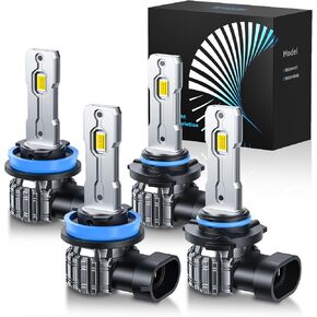 H11/H8/H9 Fog Bulb, 1:1 Mini Size Fanless, Plug and Play, Pack of 2