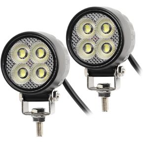 2pcs 20w 2.5 بوصة عمل مستدير مصابيح القيادة مصابيح القيادة مصابيح العمل لركوب الدراجات النارية جرار السيارات على الطرق الوعرة مصباح العمل 12V 24V 1800LM