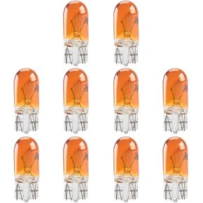 10 PCS T10 12V 5W Car Flat Foot Mini Lights, Car Brake Light Turn Light Bulbs, Quartz Glass Instrument Lights, Halogen Width Indicator Lights, Auto Lighting Replacement Accessories (T10)