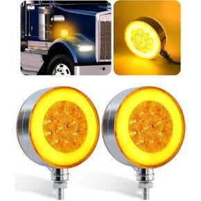 2pcs 74 LED Round Round Double Face Halo Light ، 3 أوضاع: الضوء الكامل ، الهالة فقط ، وميض ، خيارات العدسة 2 ، IP65 مقاوم للماء ، متعدد الاستخدامات لإشارة الدوران/الفرامل/علامة-يناسب معظم الشاحنات شبه 10-30 فولت