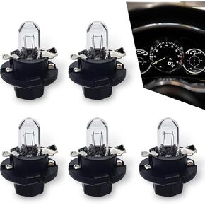 T5 Dashboard Light, 12V 1.2W Waterproof Heat-resistant High Brightness Indicator Halogen Lamps, Standard Dock Plug and Play Indoor Light Bulb Replacement, Universal for Cars (White #DB401)