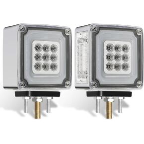 2pcs 78 LED مربع مربع ضوء الشاحنة هالة ، 3 أوضاع: الضوء الكامل ، الهالة فقط ، وميض ، خياران العدسة ، IP65 مقاوم للماء ، متعدد الاستخدام