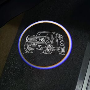 2Packs Car Door Lights Car Door Shadow Lights Projector Welcome Courtesy Lights fit for Ford Bronco Accessories -Blue
