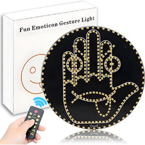 علامة اليد الرائعة LED LED - إيماءات إصبع مضحكة للرجال له هدية أبي ، والآباء يوم أبي هدايا ، والملحقات النهائية لشاحنة السيارات وأحدث ملحقات ديكور موهبة فريدة من نوعها للرجال/النساء