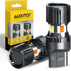 AUXITO Latest CANBUS 3157 Switchback LED Bulbs 3057 3457 4157 Dual Color Amber/White Anti Hyper Flash Built-in Resistor Error Free Turn Signal Lights and DRL/Parking Lights, Pack of 2