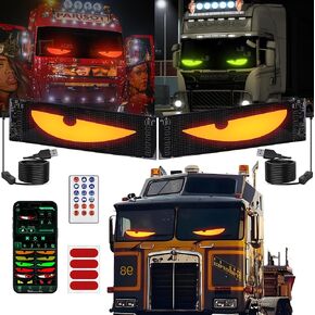 LED Lights for Car 2PCS - 23.6" Devil's Eye Strips for Truck/SUV, Remote & Bluetooth APP Control, Custom Dynamic Patterns IP68 Waterproof, USB-Powered