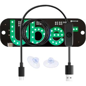 Green Light Sign for Car Windshield with 2 Suction Cups, USB Type C Switch Cable