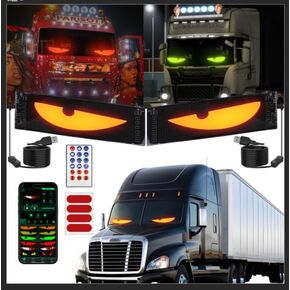 Sachie 2PC Devil Eyes LED شرائط ضوء للسيارات/الشاحنات/سيارات الدفع الرباعي - 23.6 "x4.73" زخرفة الزجاج الأمامي القابلة للتخصيص مع التحكم في التطبيق ، IP68 مقاوم للماء ، مدعوم من USB