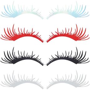 4 Pairs Car Eyelashes for Headlight Reflective Colors Headlight Lamp Stickers for Vehicles Auto Body Car Scooter Motorcycle Decoration
