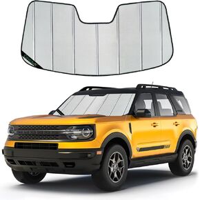 مظلة واقية من الشمس للزجاج الأمامي لسيارة Ford Bronco، مظلة شمسية ممتازة قابلة للطي للزجاج الأمامي لسيارة Ford Bronco (2021-2024)، واقي من الشمس للنافذة يحجب الأشعة فوق البنفسجية (ليس لرياضة برونكو)