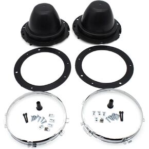 Shkalacar 7 Inch Headlight Bucket Housing Buckets Headlamp Shade 2pcs, Headlight Plastic Back Bowls, Plastic Back Bowls Buckets Headlamp Shade