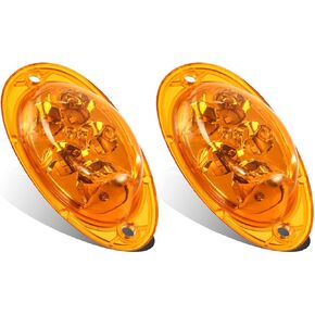 Partsam For Freightliner Cascadia Amber LED Side Marker Turn Signal Lights 5-2835-SMD Sealed Replacement for Freightliner Led Side of Cab Turn Marker/Parking Lights Clearance Lamps (Pack of 2)