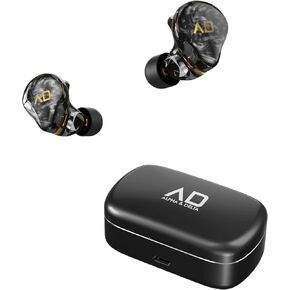 Alpha & Delta KS100 Resin-Based True Wireless Earphones with All Day Battery Life and Hybrid Drivers (Hybrid Drivers (1 DD + 1BA), White Faceplate) in Saudi Arabia