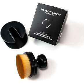 Blackline Leatable Tyre Shine Applicator Brush-أداة خشن ناعمة حتى للتطبيق ، قبضة مريحة مع حامل قابلة للتصريف ، وهلام خالية من الفوضى وفرشاة خلع الملابس السائل للتقليم والمطاط