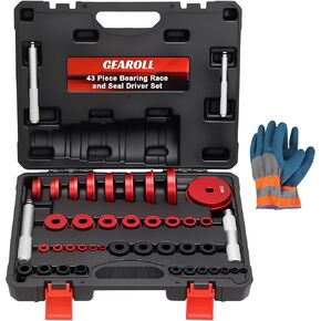 Bearing Press Kit, Bearing Race and Seal Driver Set, Bearing Race Punch Set with Seal Driver and Bearing Adapters, Bearing Seal Driver Kit (43 Piece Bearing Press Kit)