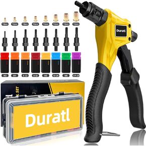 Rivet Nut Tool Kit, 8-Inch Hand Rivnut Tool for Tight Spaces, Nutsert Tool Kit with 96pcs Rivnuts, 8 Metric & SAE Mandrels (M3-M6, 6-32, 8-32, 10-24, 1/4-20), Durable Carrying Case Included