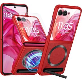 BENTOBEN for Motorola Razr Plus 2024 Case, Razr + 2024 Case with Magasfe & Built-in Screen Protector, PU Leather + Hard PC Shell Ultra Thin Slim Durable Protective Phone Case for Moto Razr+ 2024 in Kuwait