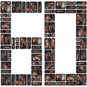 【الحجم الكبير 】【 68pcs】 مقسم أدوات صندوق أدوات صينية ، 【5 حجم】 منظم درج المكتب صندوق الأدوات ، صندوق أدوات التنظيم وأدوات التخزين لملحقات المرآب (68pcs-grey) (68pcs 5sizes)