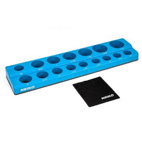Neiko 03976A حامل المقبس المغناطيسي ، 1/2 "محرك ، 3/8"- 15/16 "SAE ، صينية ضحلة وعرق مآخذ ديب ، منظم مجموعة المقبس القياسية ، منظمي المقبس لصواني أدوات الصناديق ، التثبيت الخالي من الخدش
