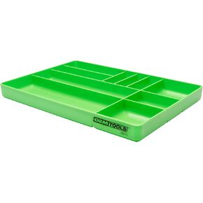 OemTools 22213 Tool Box Tresherizer Tranizer ، صينية أدوات من 10 مؤسسات ، منظم صدر الأدوات للأجزاء والبراغي ، منظم درج الأدوات القابل للتكديس