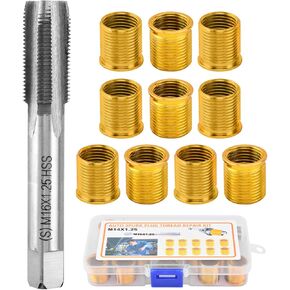 Spark Plug Thread Repair Kit M12x1.25, Thread Spark Plug Thread Repair Kit, Efficiently Repair Damaged Spark Plug Threads in Gasoline Engines, Generators, Diesel Engines