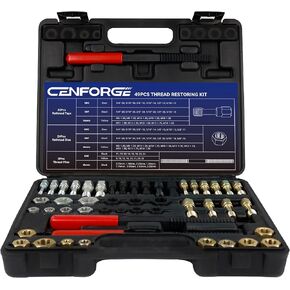 49pcs مجموعة مؤشرات الترابط مجموعة ، مجموعة أدوات metric & sae مع الصنابير ، وفاة ، وملفات مؤشرات الترابط - Universal Bolt Restorer for Automotive ، stud wheel ، sparcl action ، engine (يشمل حالة محمولة)