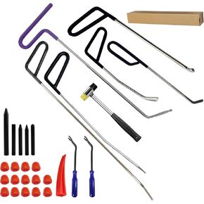29 Pcs Paintless Dent Repair Rods, Dent Rods Removal Kit, Stainless Steel Dent Rods, Professional Hail Dent Removal Tool for Minor Dents, Door Dings and Hail Damag