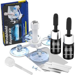 Windshield Repair Kit, 2 Pack Car Windshield Crack Repair Kit, 20 Mins Quick Fix for Rock Chip Repair Kit Windshield Chips, Cracks, Bulls-Eye and Star-Shaped Crack