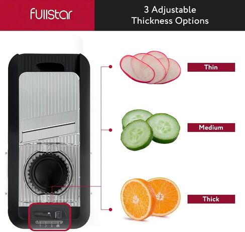 يشمل مروحية الخضار في Fullstar All -in -1 ، Slicer و Cheese Gather - Franch Fry Cutter & Veggie Dicer - Cheese Slicer - مكافأة يدويًا يدويًا (6 في 1 ، أسود/أبيض) in Kuwait