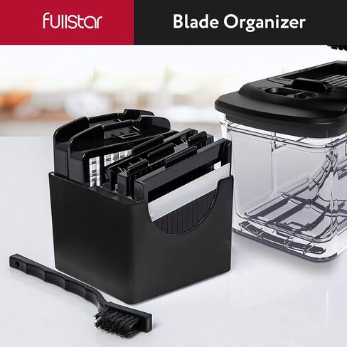 يشمل مروحية الخضار في Fullstar All -in -1 ، Slicer و Cheese Gather - Franch Fry Cutter & Veggie Dicer - Cheese Slicer - مكافأة يدويًا يدويًا (6 في 1 ، أسود/أبيض) in Kuwait