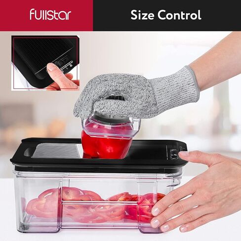 يشمل مروحية الخضار في Fullstar All -in -1 ، Slicer و Cheese Gather - Franch Fry Cutter & Veggie Dicer - Cheese Slicer - مكافأة يدويًا يدويًا (6 في 1 ، أسود/أبيض) in Kuwait