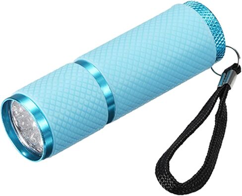 PATIKIL 9 LED Glow in Dark Flashlights, Mini Aluminum Flashlight Rubber Coated Flashlight with Strap for Camping, Hiking, Party, Pink in Kuwait