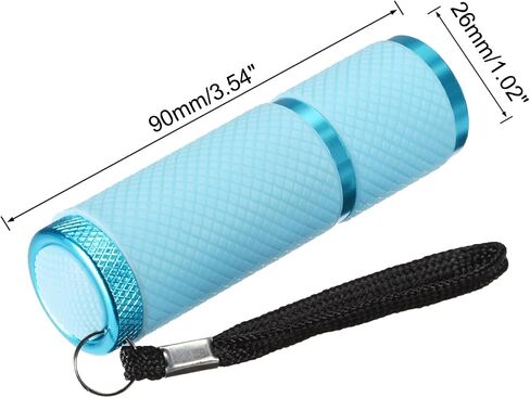 PATIKIL 9 LED Glow in Dark Flashlights, Mini Aluminum Flashlight Rubber Coated Flashlight with Strap for Camping, Hiking, Party, Pink in Kuwait