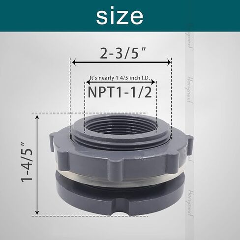 NPT1/2 PVC Bulkhead Fitting, Plastic Pipe Connector for rain Barrel Garden Hose Adapter Spigot kit Water Tank Gallon Drain Bucket (pack of 4 pcs) in Saudi Arabia