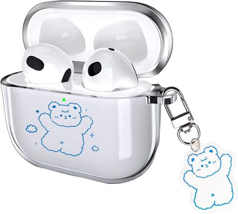 من أجل AirPods لطيف 4 Case 2024 مع Ceychain Carabiner ، Clear Airpods 4 CASE CARONITE ANIME PANDY SOWNIDE مع زخارف للأطفال نساء النساء (DUCK & FLOWER) in Kuwait