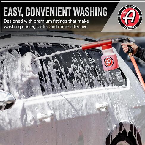 Adam's Premium Foam Gun Car Wash Sprayer - Connects to Garden Hose for Car Washing, No Pressure Washer Required, Use Snow Foam Blaster with Car Soap, Shampoo or Detergent in Kuwait