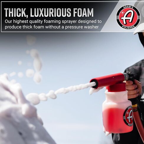 Adam's Premium Foam Gun Car Wash Sprayer - Connects to Garden Hose for Car Washing, No Pressure Washer Required, Use Snow Foam Blaster with Car Soap, Shampoo or Detergent in Kuwait
