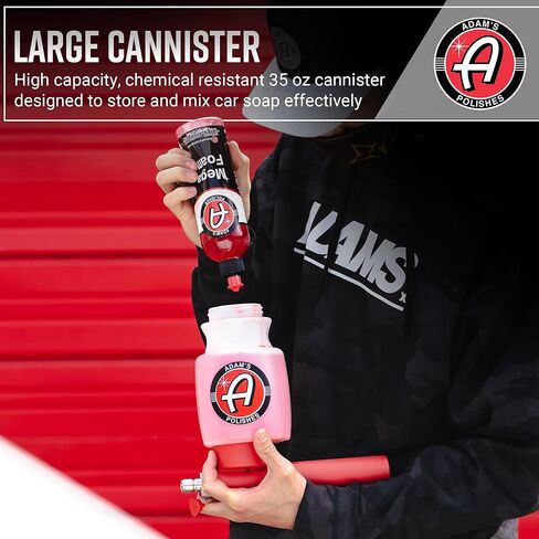 Adam's Premium Foam Gun Car Wash Sprayer - Connects to Garden Hose for Car Washing, No Pressure Washer Required, Use Snow Foam Blaster with Car Soap, Shampoo or Detergent in Kuwait