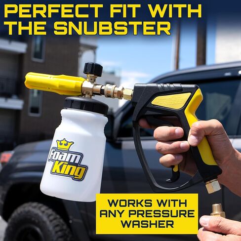 Foam King Foam Cannon for Pressure Washer, Car Wash Soap Sprayer with 1/4" Quick Connector, Wide-Neck Bottle, Adjustable Snow Foam Blaster for Auto Detailing, Trucks, Motorcycles & More in Saudi Arabia