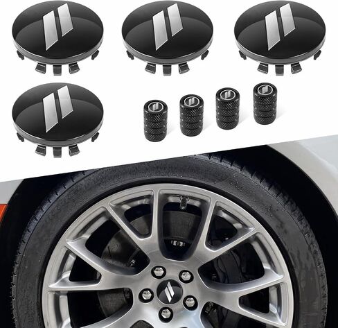 4pcs 63mm = 2.5 بوصة أغطية قبعة مركزية لرقابة العجلات لدودج تشارجر تشالنجر دورانغو رحلة أفنتقال هورنت دارت r/t srt non -bading hubcaps حافة + صمام الإطارات cover cover (Red) in Kuwait