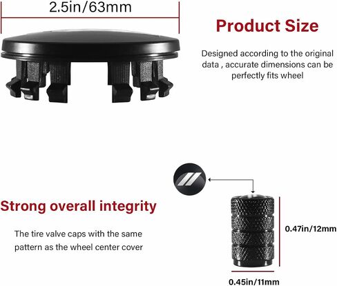 4pcs 63mm = 2.5 بوصة أغطية قبعة مركزية لرقابة العجلات لدودج تشارجر تشالنجر دورانغو رحلة أفنتقال هورنت دارت r/t srt non -bading hubcaps حافة + صمام الإطارات cover cover (Red) in Kuwait