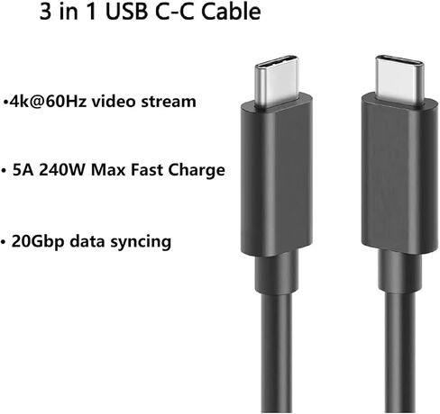 5 أقدام USB C شاشة العرض كبل عرض [4K@144Hz/60Hz 8K@30Hz] ، USB C 3.2 GEN 2X2 CABLE in Kuwait