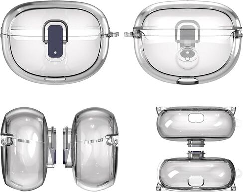[Upgrade Lock] Case for Bose Ultra Open Earbuds(2024), VAEKNVG Shock-Absorbing Protective Armor Cover for Bose Ultra Open Earbuds Accessories, TPU Hard Shell with Carabiner (Clear Blue) in Kuwait