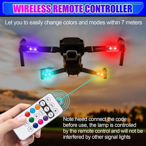Xuhal 12 Pcs Magnetic Wireless LED Strobe Lights with Remote Control 8 Color RGB High Brightness Waterproof Anti Collision USB Warning Light for Car Motorcycle RC Aircraft Bike (Strong Magnetic,Black) in Saudi Arabia