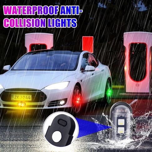 Xuhal 12 Pcs Magnetic Wireless LED Strobe Lights with Remote Control 8 Color RGB High Brightness Waterproof Anti Collision USB Warning Light for Car Motorcycle RC Aircraft Bike (Strong Magnetic,Black) in Saudi Arabia