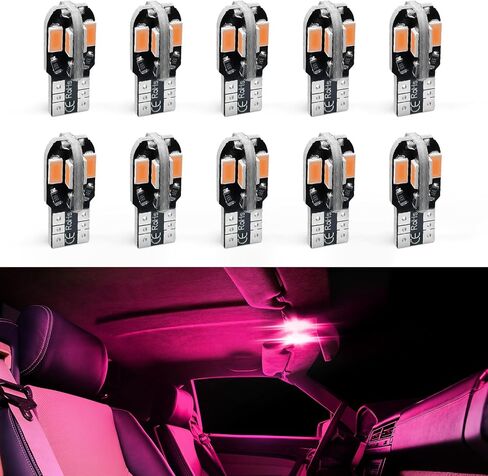 10pcs T10 LED LED ، 12V 8000K Super LED LID لمبة LED مشرقة ، 5730 8SMD لمبة استبدال لقراءة مصابيح الأضواء مصابيح السقف مصباح الجذع ، ملحقات السيارة العالمية (أبيض) in Kuwait